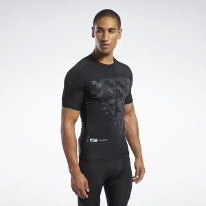 Reebok Compression T Shirt Herren - Schwarz - DE 615-XGU